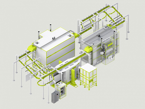 Линии порошковой окраски с преднагревом